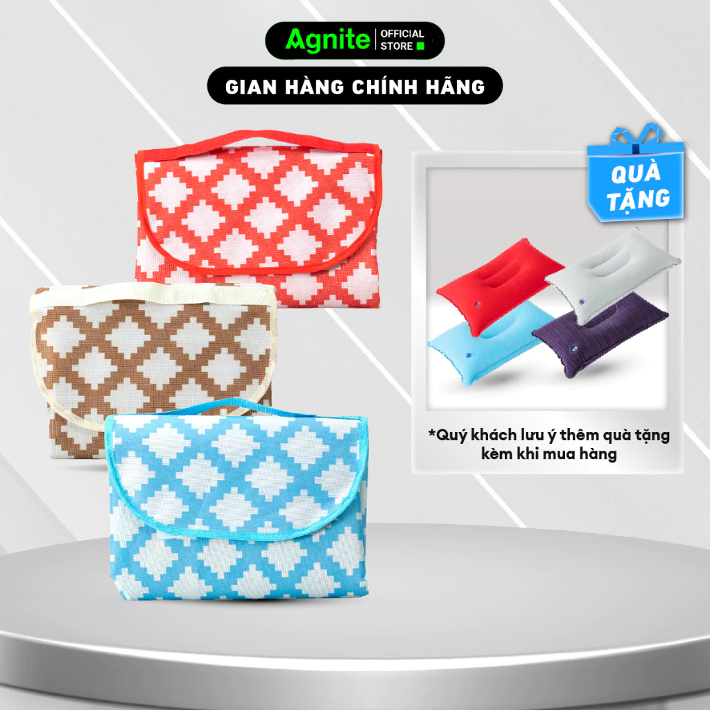 Thảm picnic Agnite cắm trại, thảm du lịch dã ngoại decor chống thấm, gấp gọn, nhiều màu, kích thước, tiện lợi