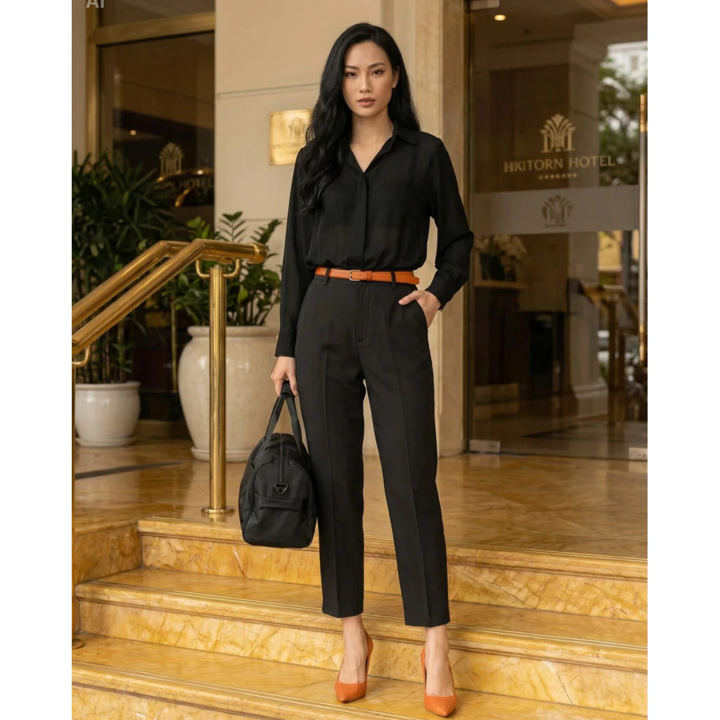 🔥Quần Tây Nữ HQ_ONY Khaki Cơ Bản Lựa Chọn Hoàn Hảo Cho Mùa Hè