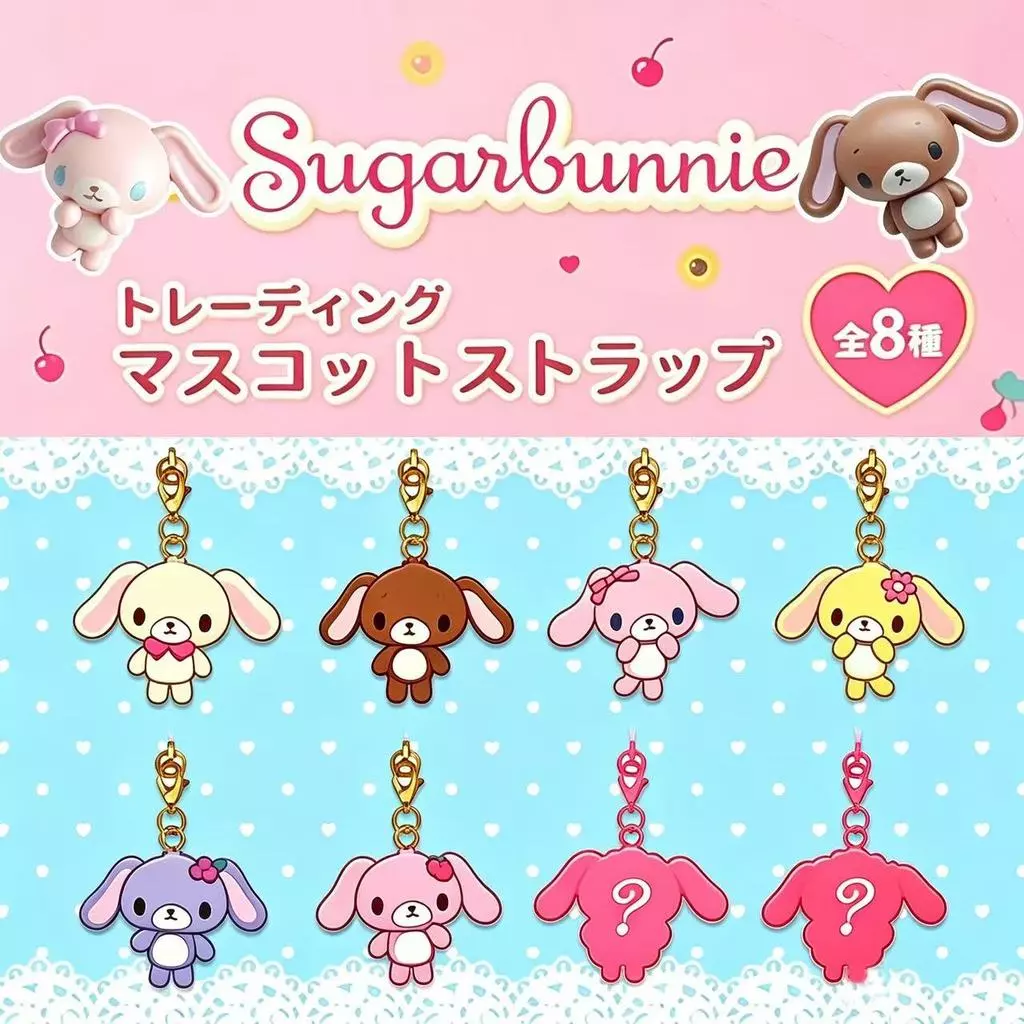 Mới Sanrio Sugarbunies Vòng Hoa Series Mù Hộp Thỏ Dễ Thương Móc Khóa Túi Mặt Dây Chuyền Đồ Chơi Trẻ Em Quà Tặng Trang Trí