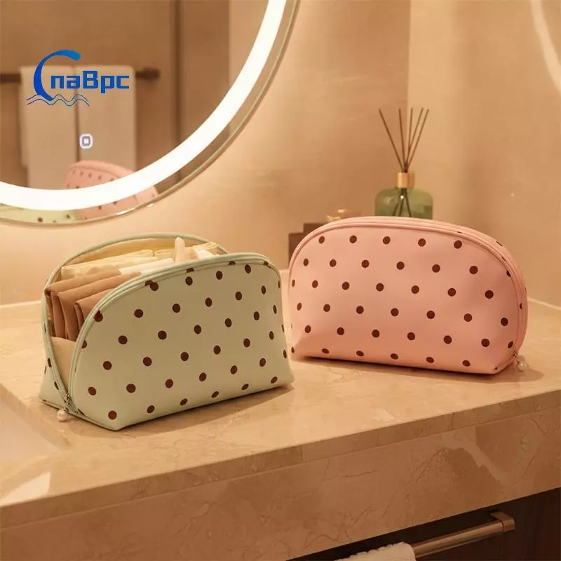 < CnaBpc > Túi đựng đồ lót chấm bi bền bỉ với các bộ phận riêng biệt 1 chiếc Dụng cụ sắp xếp di động để du lịch ngoài trời Sử dụng hàng ngày Mới