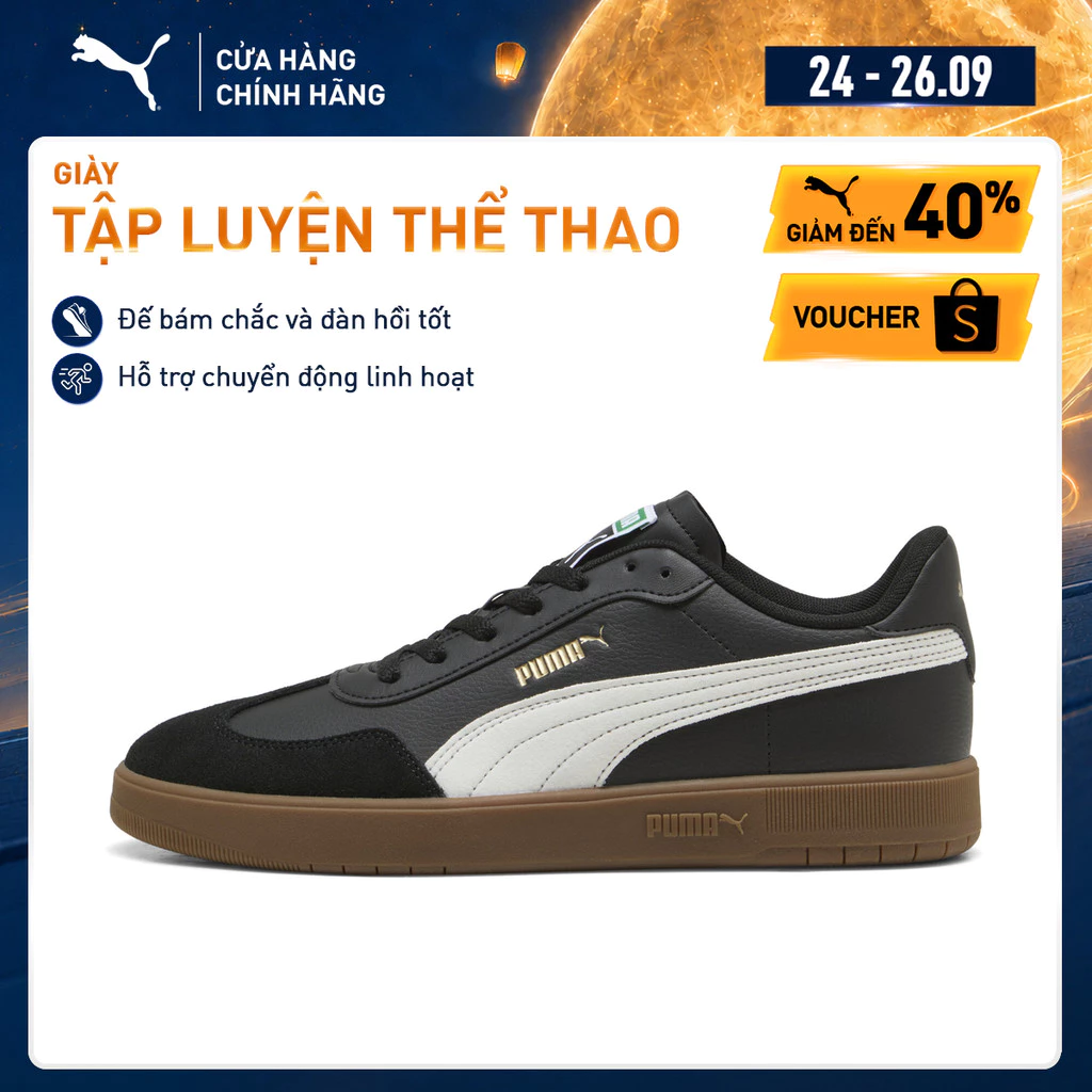 Giày Thể Thao PUMA Unisex Ascenso II Black-White-Gold Màu Đen