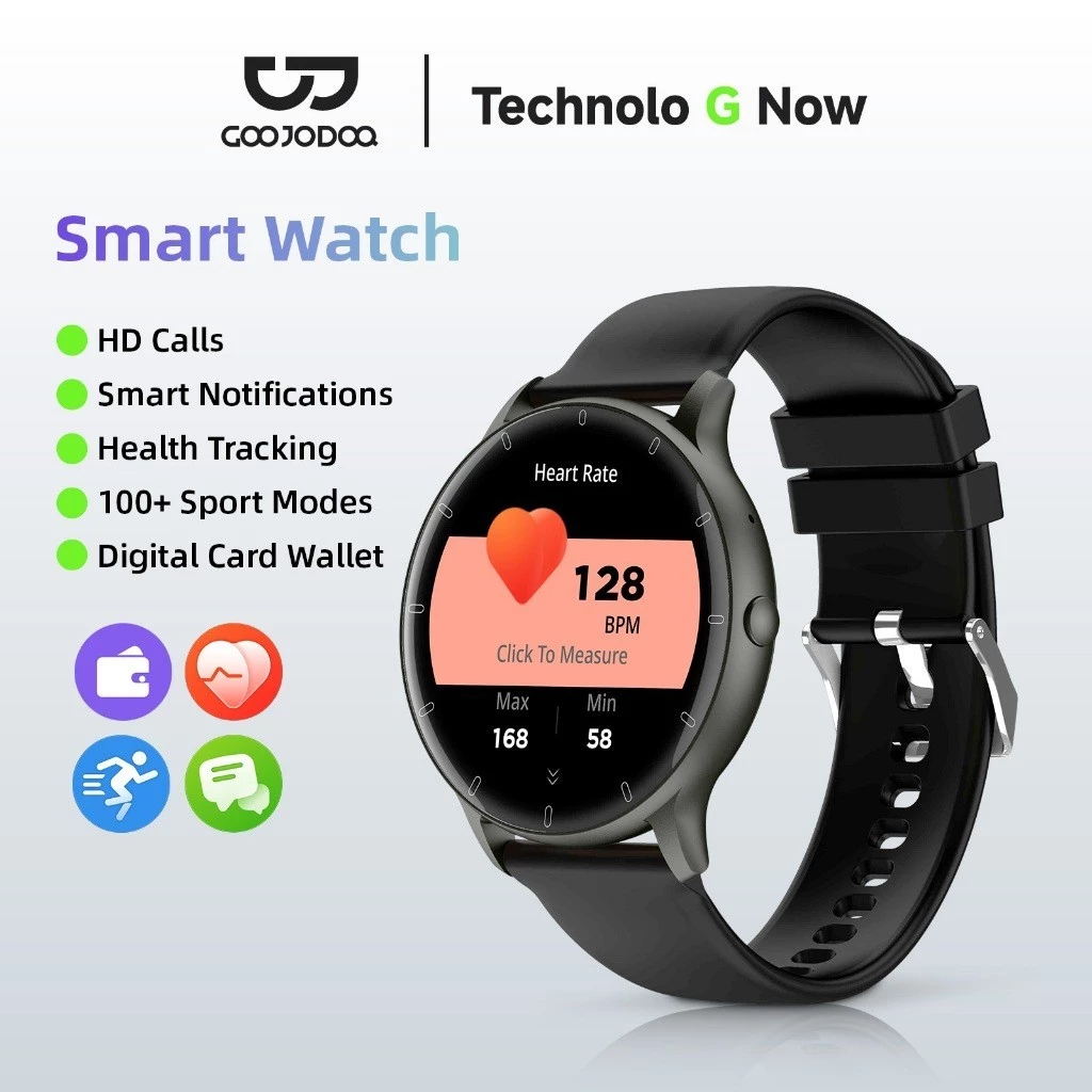 Đồng hồ thông minh GOOJODOQ chống nước, gọi điện qua Bluetooth, theo dõi sức khỏe, thời lượng pin dài, mẫu phổ thông