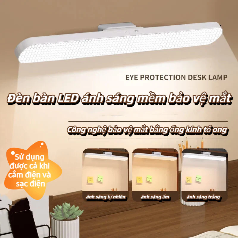 Đèn LED bảo vệ mắt có thể sạc lại hoặc cắm điện sử dụng lắp đặt bằng nam châm mạnh không cần khoanlỗ