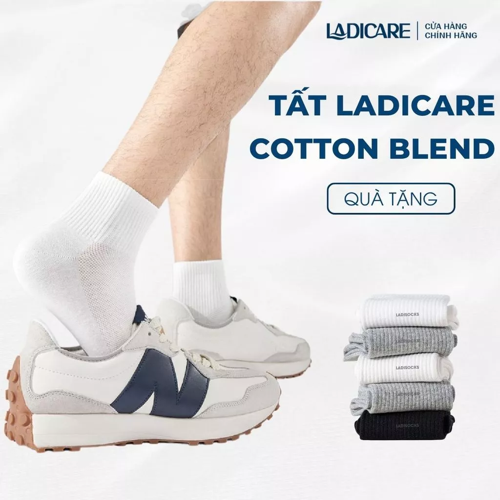 [HÀNG TẶNG KHÁCH HÀNG THÂN THIẾT] Tất Vớ Nam Nữ Ngắn Trơn LADICARE Cotton, Êm Ái Dày Dặn Thoáng Khí, Khử Mùi