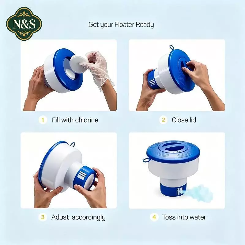 NS Bể Bơi Nổi Clo Máy Khử Trùng Tự Động Dụng Cụ Di Động Bền Đẹp Cho Du Lịch Cắm Trại Bể Bơi Sử Dụng NS