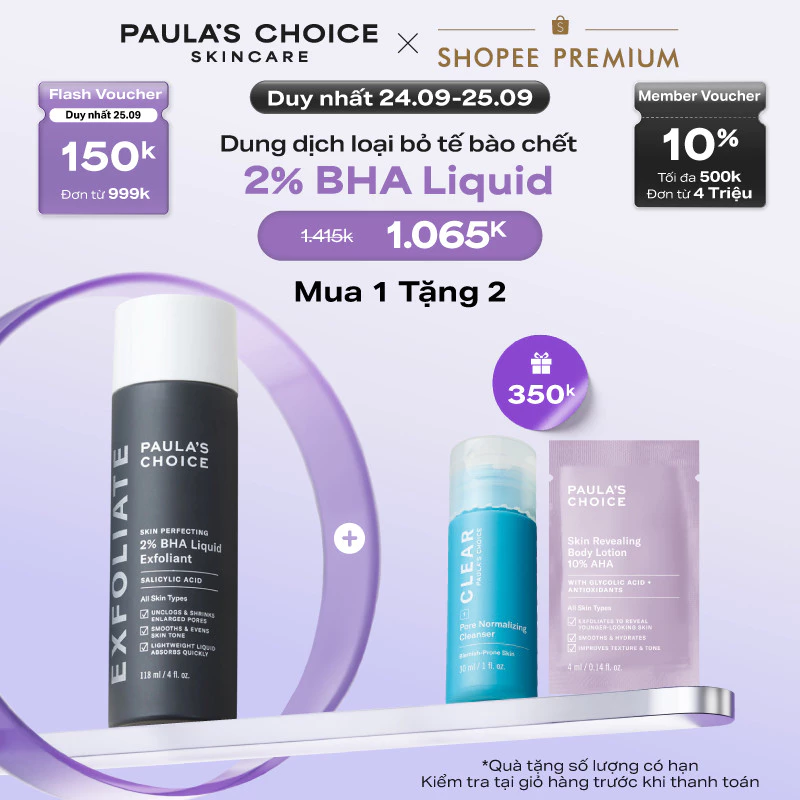 Dung dịch loại bỏ tế bào chết giảm mụn Paula's Choice Skin Perfecting 2% BHA Liquid Exfoliant 2010