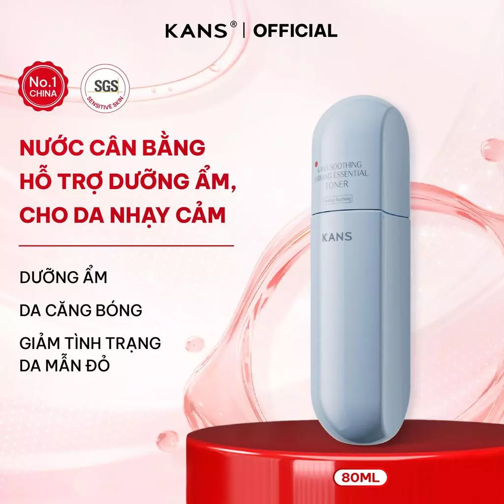 KANS - Nước Cân Bằng Hỗ Trợ Dưỡng Da Mềm Mịn Và Giảm Nhăn KANS Soothing Firming Essential Toner 80ml/50ml/20ml