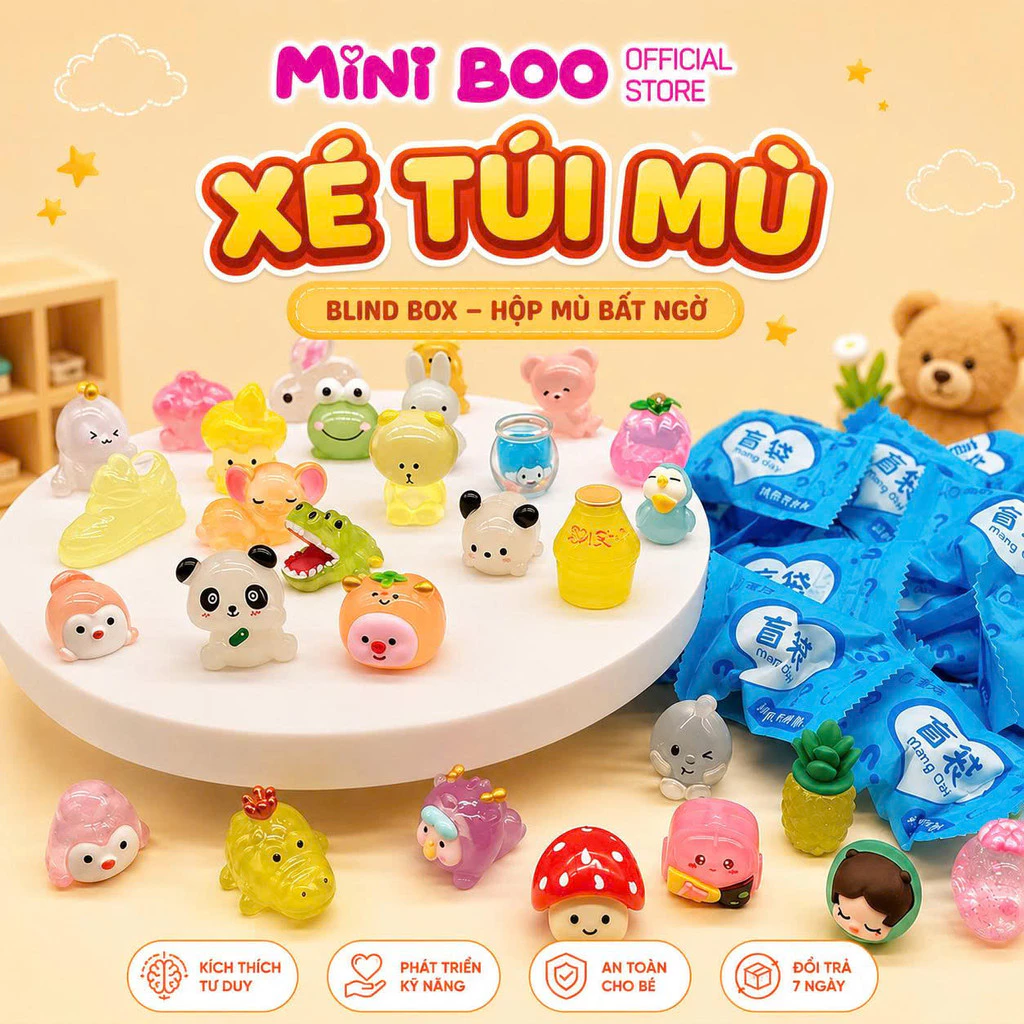 Set Túi Mù Mini Kẹo Bóc Quà Bí Ẩn – Blind Bag Hoạt Hình Cute, Hên Xui Cực Cuốn