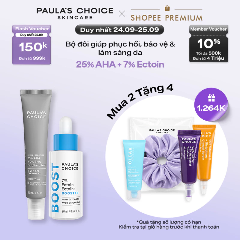 Bộ đôi peel sáng da & phục hồi chuyên sâu 25% AHA + 2% BHA Peel & 7% Ectoin Booster 9560-1370