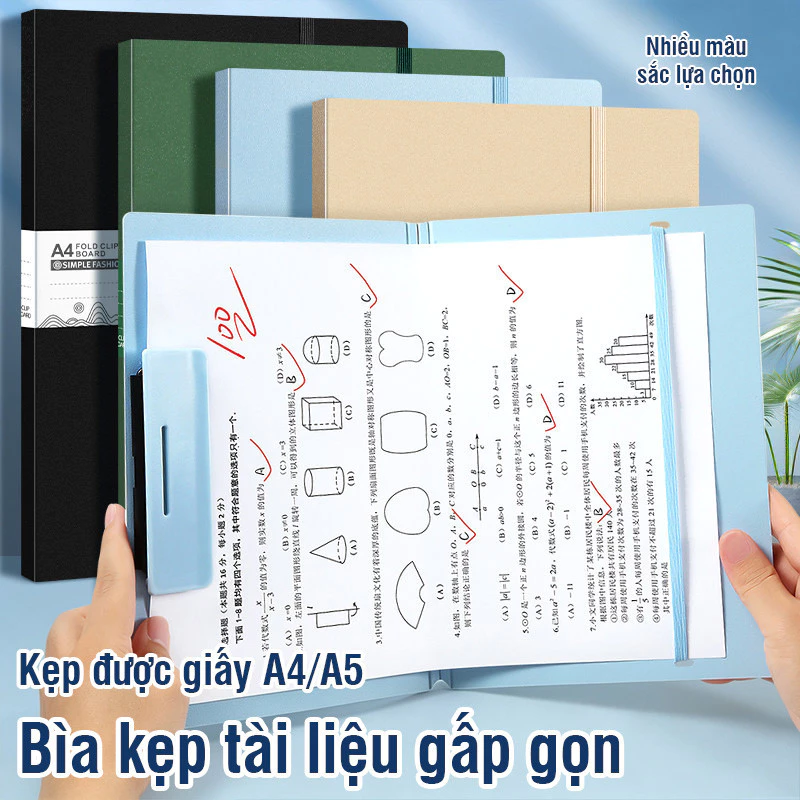 Bìa Kẹp Tài Liệu Kẹp Đơn Gấp Linh Hoạt A4/A5, Siêu Bền, Văn Phòng Học Tập Tiện Dụng