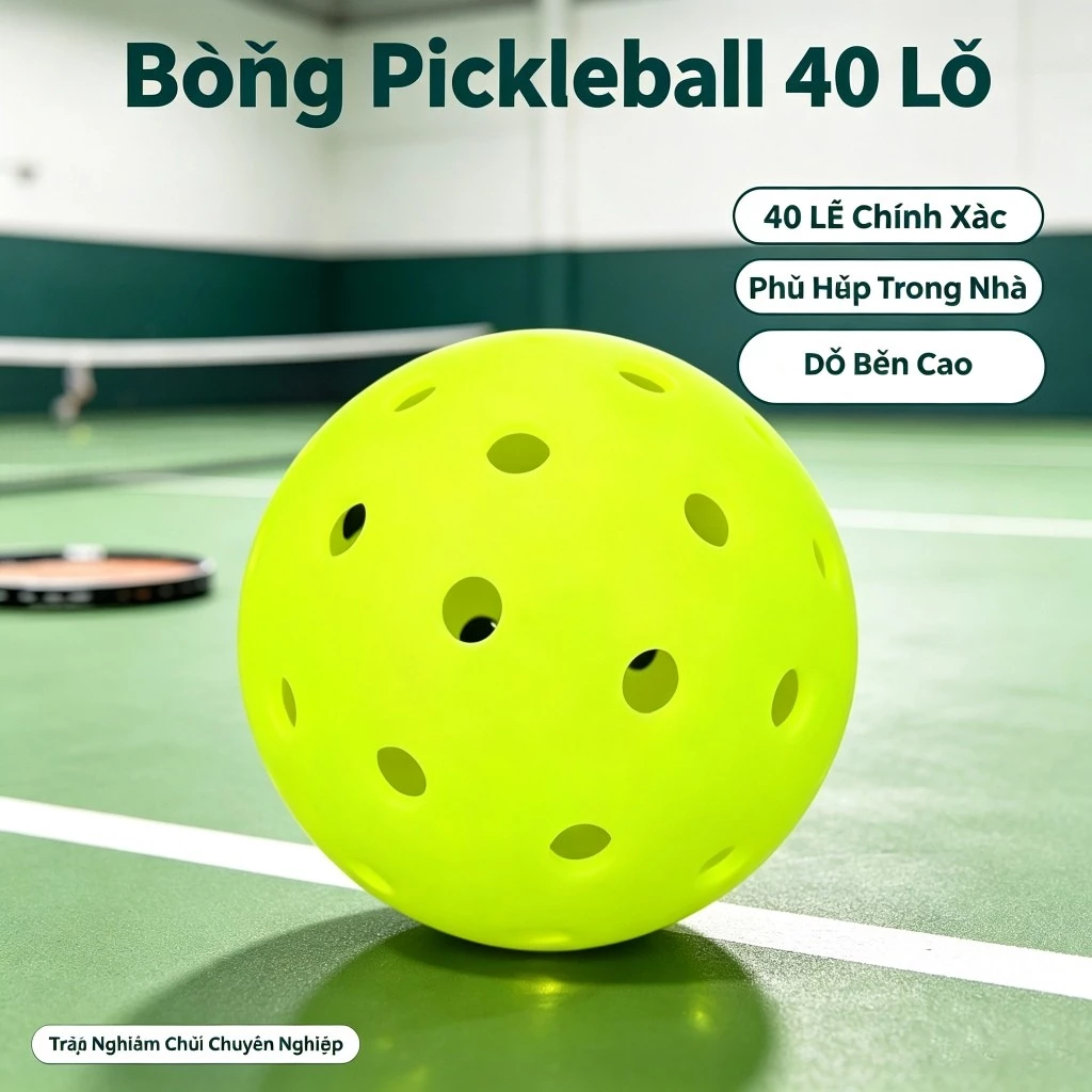 Bóng Pickleball Nova Primo Thi Đấu, 40 Lỗ Bản Cao Cấp USAPA Đúc Nguyên Khối Bóng Chính Hãng, Pickleball , Có Hỏa Tốc