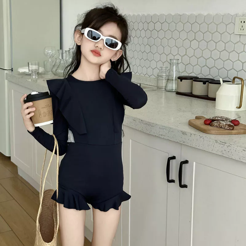 Đồ Bơi Bé Gái Thời Trang Phong Cách Mới Học Sinh Trung Học Cơ Sở Bảo Thủ Một Mảnh Đồ Bơi Trẻ Em