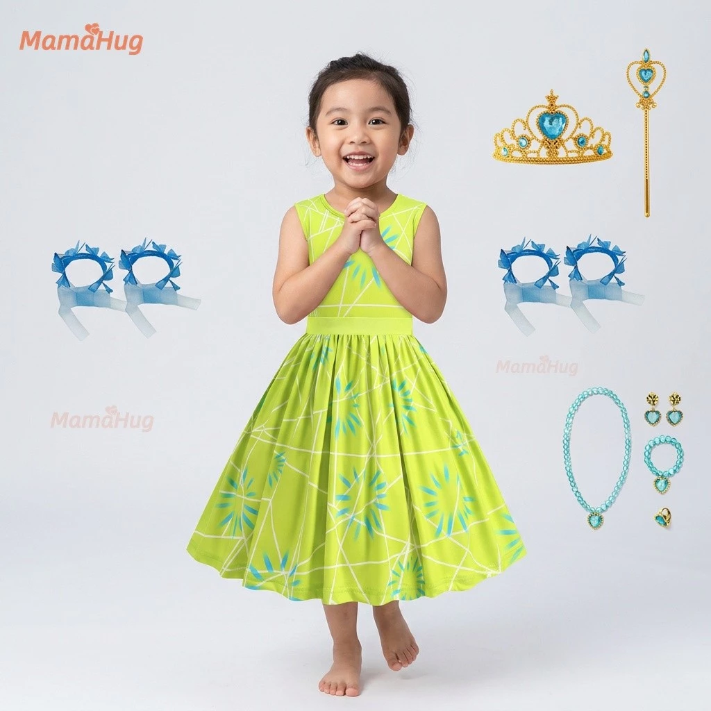 Bên Trong Ra 2 Đáng Sợ Niềm Vui Trang Phục Hóa Trang Cho Trẻ Em Bé Gái Không Tay Váy Xanh Sinh Nhật Halloween Vai Trò Chơi Trang Phục Thoáng Khí Vải Mềm Thời Trang Mùa Hè Mặc Quà Tặng Mới
