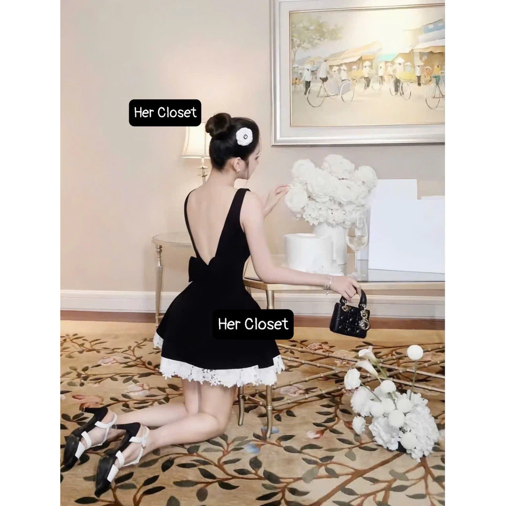 [HÀNG THIẾT KẾ] Váy 2 dây cổ vuông dáng ngắn đầm phối ren đầm maxi sang chảnh đầm đi tiệc váy đi đám cưới, sẵ........
