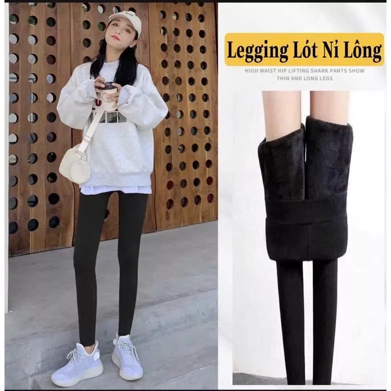< Rẻ Vô Địch > Quần Legging Lót Lông Nữ Cạp Cao,Quần Ấm Mùa Đông Chất Nỉ Rét Đại Hàn free size 30-45kg -thuba9