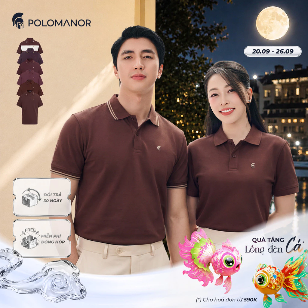 [BEST SELLER] Áo polo nam Đỏ, POLO QUỐC DÂN vải cá sấu Cotton Interlock / Diamond - POLOMANOR