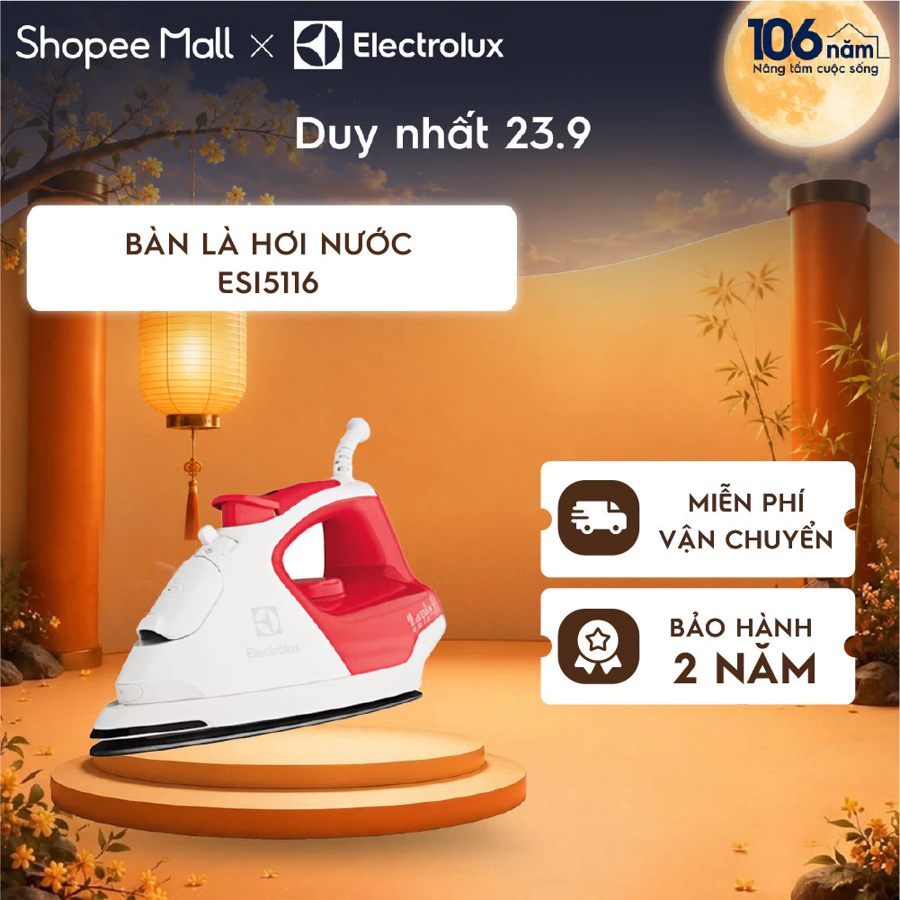 Bàn ủi hơi nước Electrolux ErgoSteam - Cam hồng - ESI5116-Hơi nước liên tục và ổn định