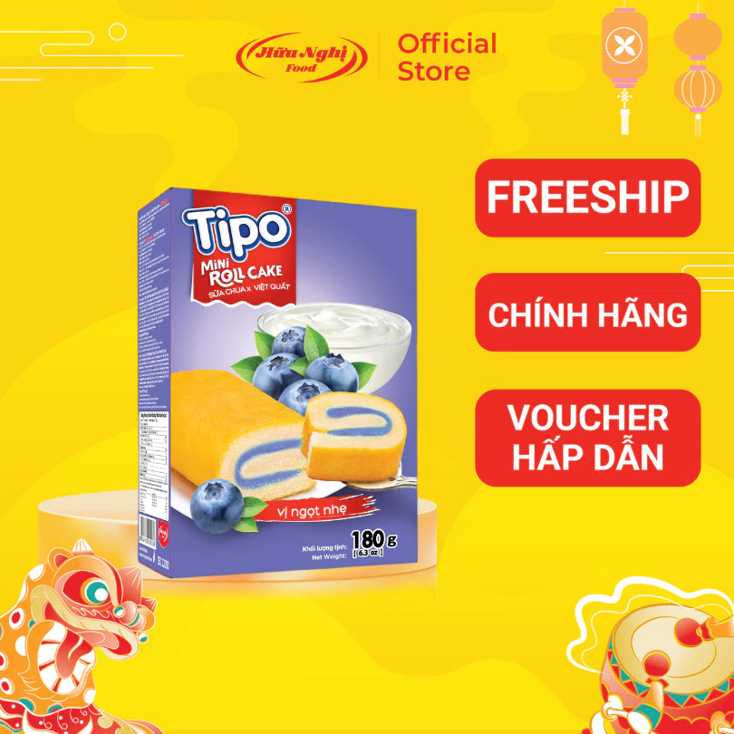 Bánh Bông Lan Sữa Chua Việt Quất Tipo 180g