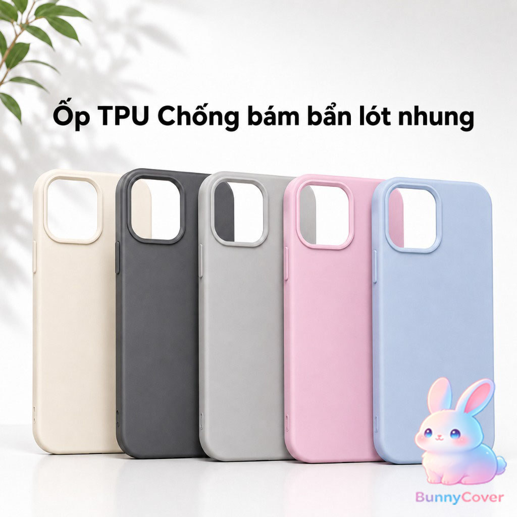 Ốp Lưng iPhone TPU Chống Bẩn Lót Nhung, Siêu , Bảo Vệ Camera - iP…