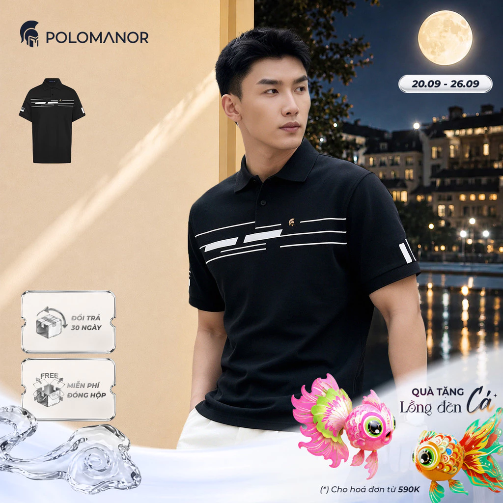 [NEW T9] Áo polo nam cao cấp VOLKA, vải cá sấu Cotton Interlock, thanh lịch - POLOMANOR
