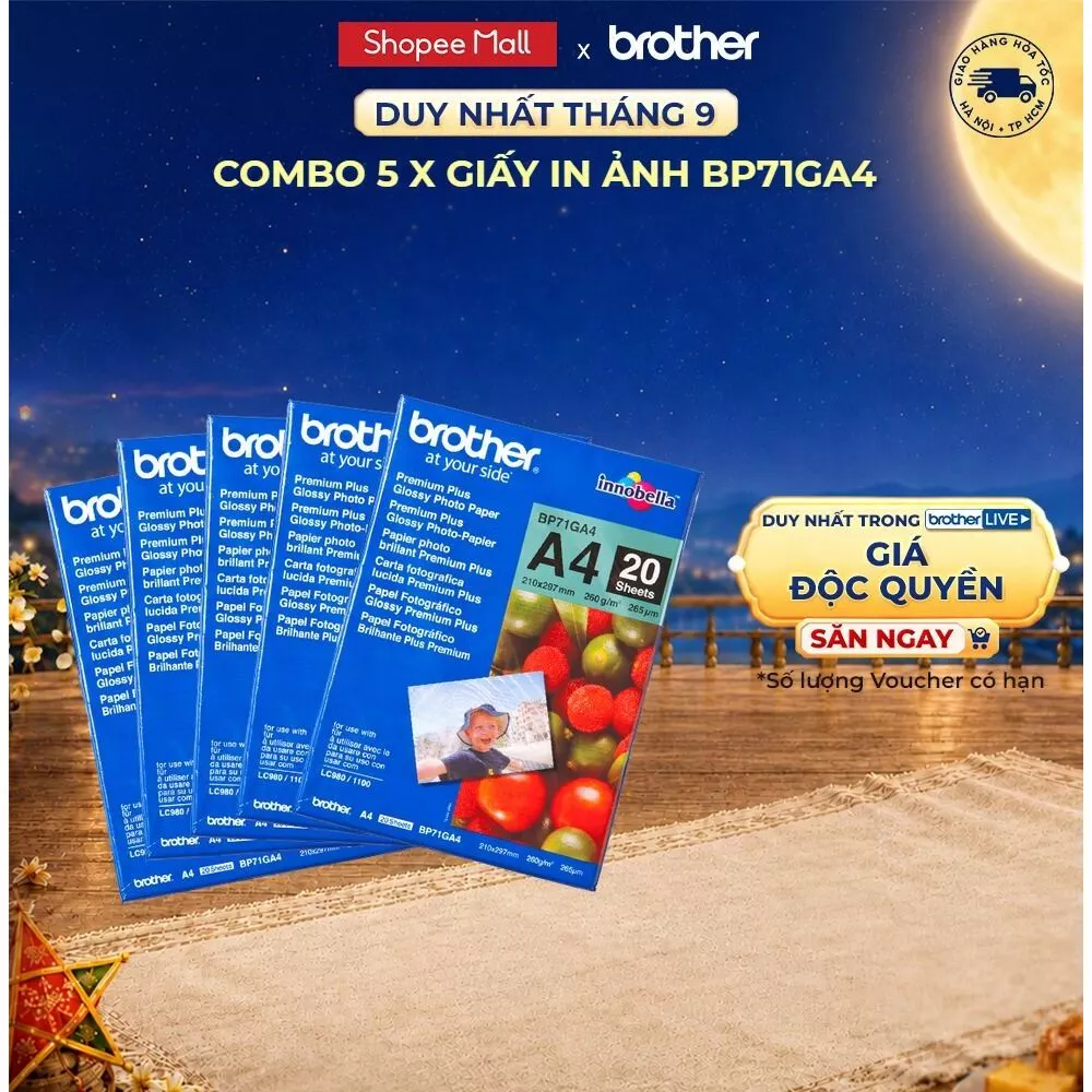 Combo 3,5,7 giấy in ảnh A4 Brother BP71GA4