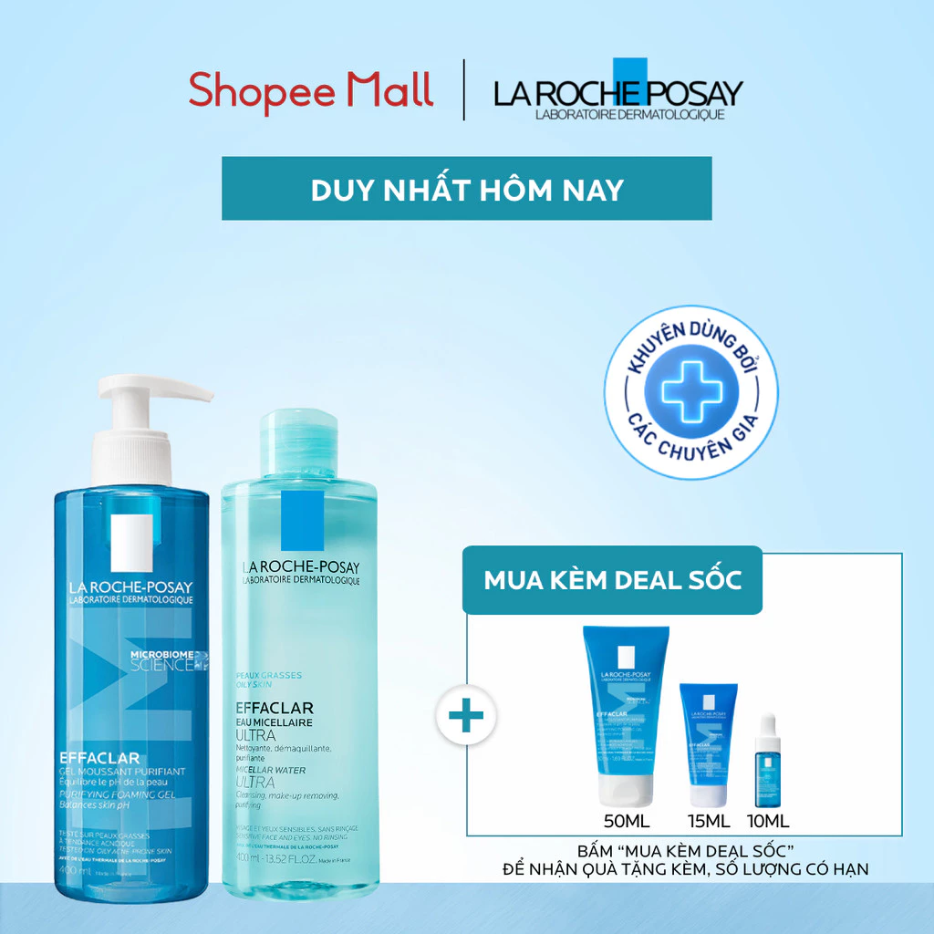 Bộ đôi làm sạch và tẩy trang dành cho da dầu mụn Double Cleansing Oily Skin