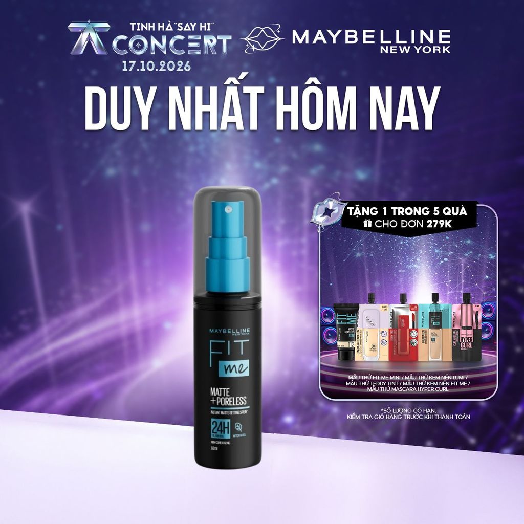 Xịt cố định lớp trang điểm FIT ME MATTE+PORELESS INSTANT MATTE SETTING SPRAY…