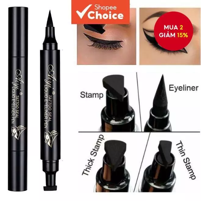 Bút kẻ mắt Tem - Cái nhìn có cánh chính xác, Chống thấm nước & chống nhòe, Thân thiện với người mới bắt đầu, Công thức khô nhanh