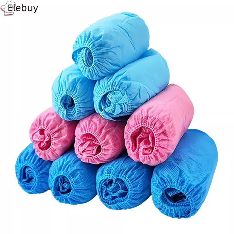 [Ele-T] 100 Chiếc Bao Giày Chống Thấm Nước Dùng Một Lần Chống Trơn Trượt Chân Trong Nhà Vải Không Dệt Có Đệm Overshoes Mưa Chống Bùn Vỏ Giày