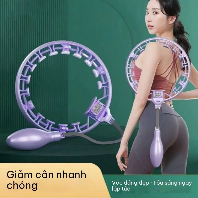 Vòng xoay thông minh đếm số không rơi, eo thon bụng phẳng, tập lười tại nhà, 2 màu tím/xanh