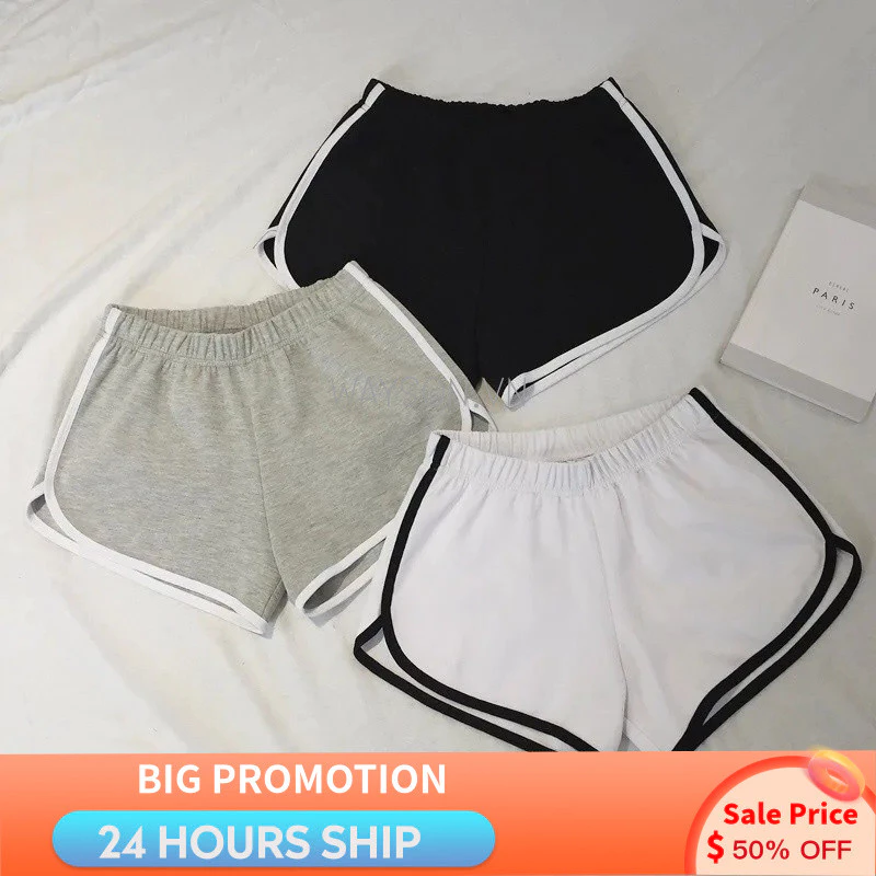 {READY STOCK} Quần short đơn giản tại nhà dành cho nữ Quần đi biển tập thể thao thông thường Quần short tập luyện toàn diện Quần thể dục