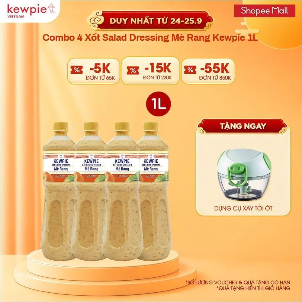 Combo 4 Xốt Salad Dressing Mè Rang Kewpie 1L