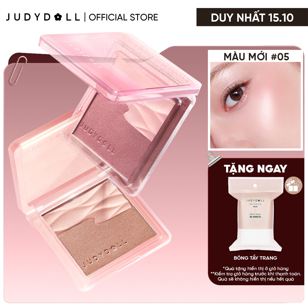 Phấn Má Hồng Nhũ Nhẹ JUDYDOLL Satin Blush Căng bóng Mịn lì Không lộ lỗ chân…