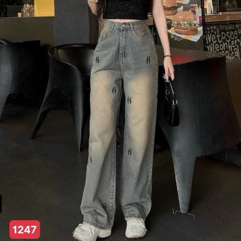 Quần jean nữ ống rộng, quần baggy jean quần bò nữ cạp cao nhiều mẫu Bi shop173 ms1249