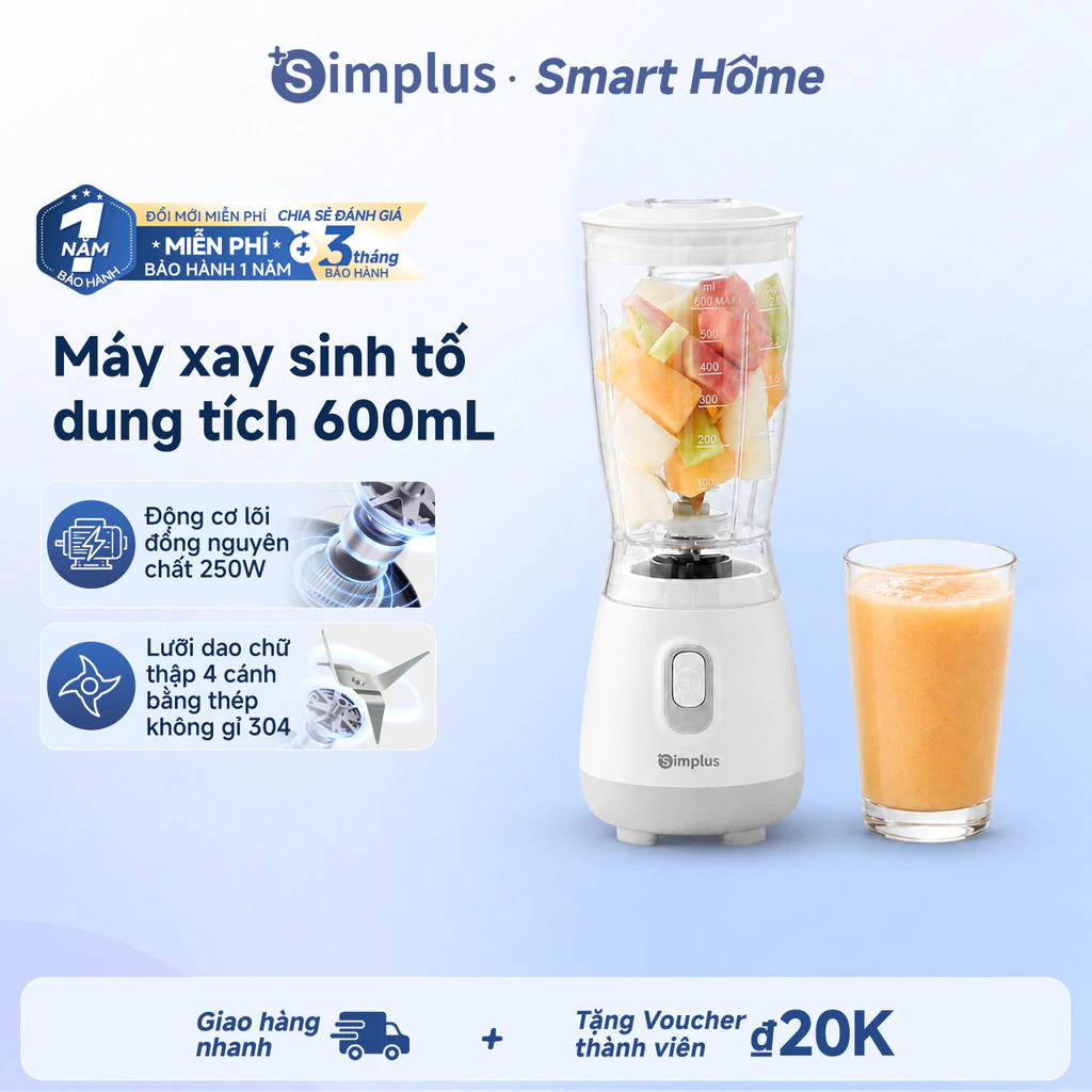 Simplus Máy Xay Sinh Tố Đa Năng LLJH004 Dung Tích 600mL - Bảo Hành 1 Năm