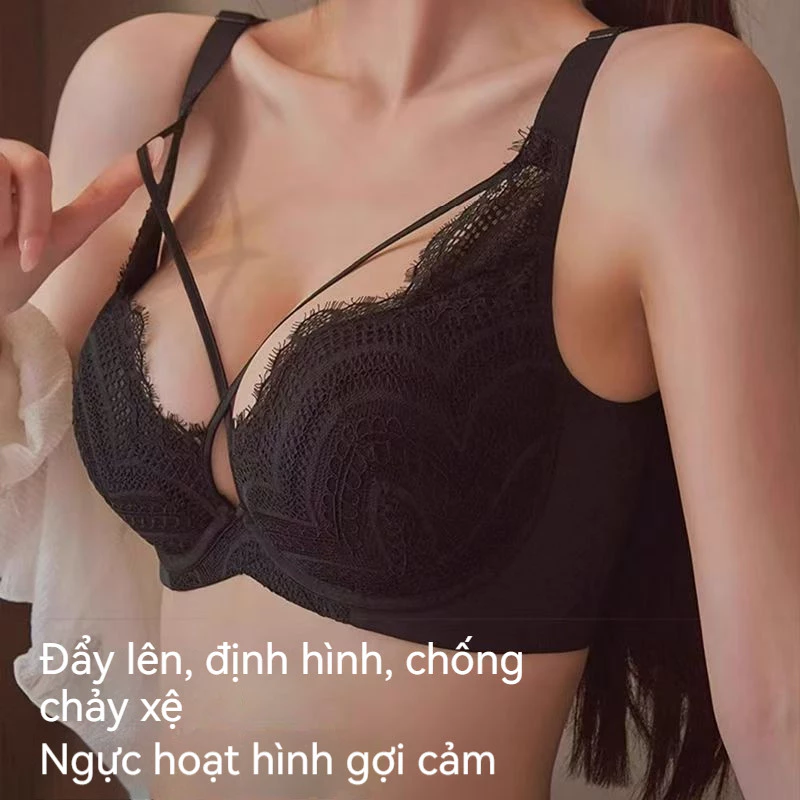 Gợi cảm hàng ngày thoải mái ngực lớn tụ tập thể hiện gầy ren mỏng vòng tròn thép mềm nâng lên nhận áo ngực sữa phụ trợ