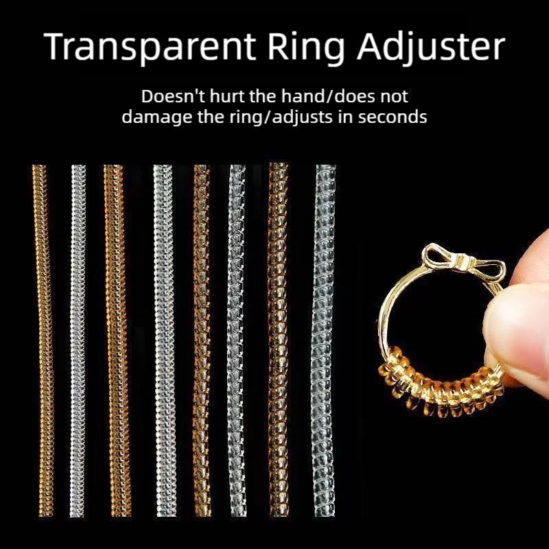 Bộ Điều Chỉnh Kích Thước Vòng Vô Hình Cho Nhẫn Rời 10cm Xoắn Ốc TPU Resizer Bảo Vệ Thắt Lưng Phù Hợp Với Mỏng Dây Rộng