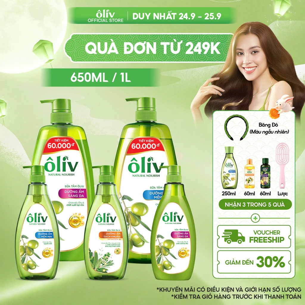Sữa Tắm Dưỡng Da Ôliv Dưỡng Ẩm 250ml/650ml/1L