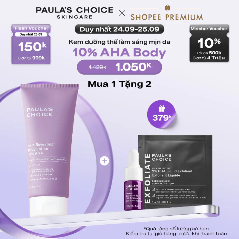 Kem dưỡng thể làm sáng da và làm đều màu da Paula's Choice Skin Revealing Body Lotion 10% AHA 210ml 5900