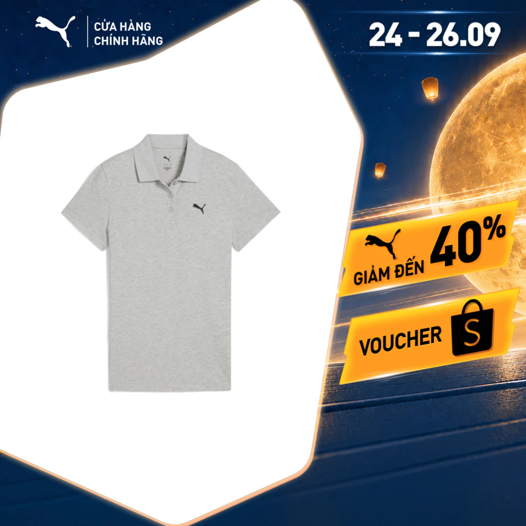 Áo Thun Polo Thời Trang PUMA Nữ ESS Light Gray Heather Màu Xám