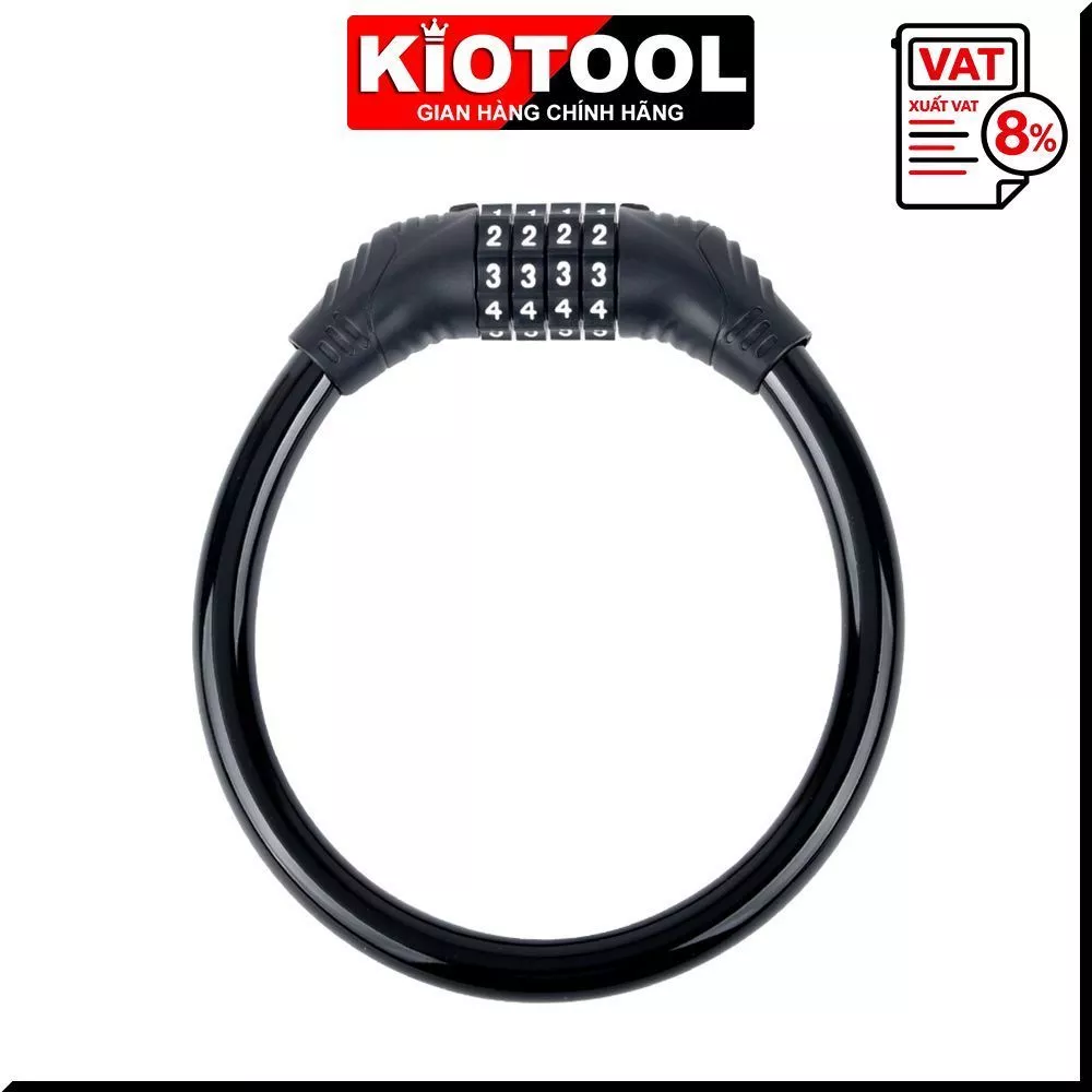 Khóa xe đạp mật khẩu 4 số Kiotool nhỏ gọn chắc chắn treo yên xe