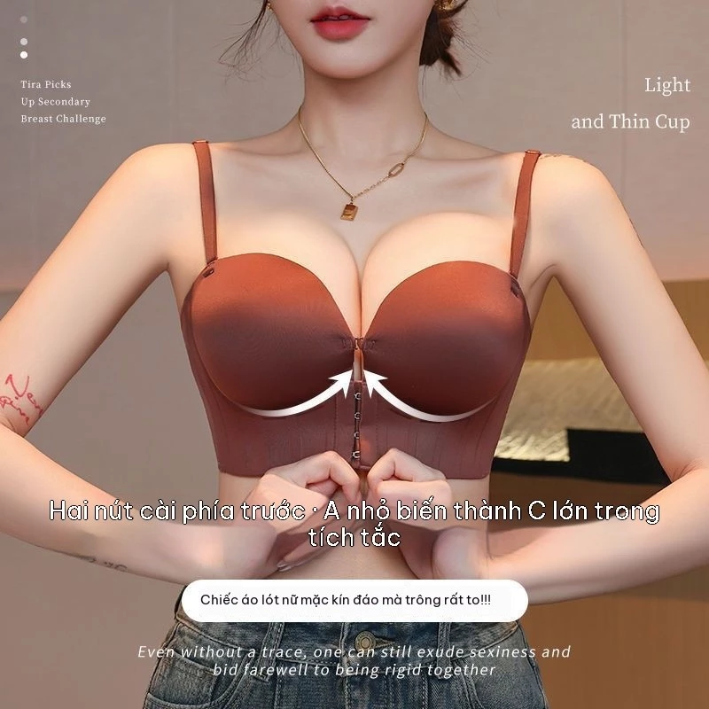 Khóa trước đồ lót lưng đẹp nữ tụ tập siêu dày 8cm vô hình mở rộng bên ngoài u loại hở lưng ngực nhỏ hiển thị ngực lớn ng