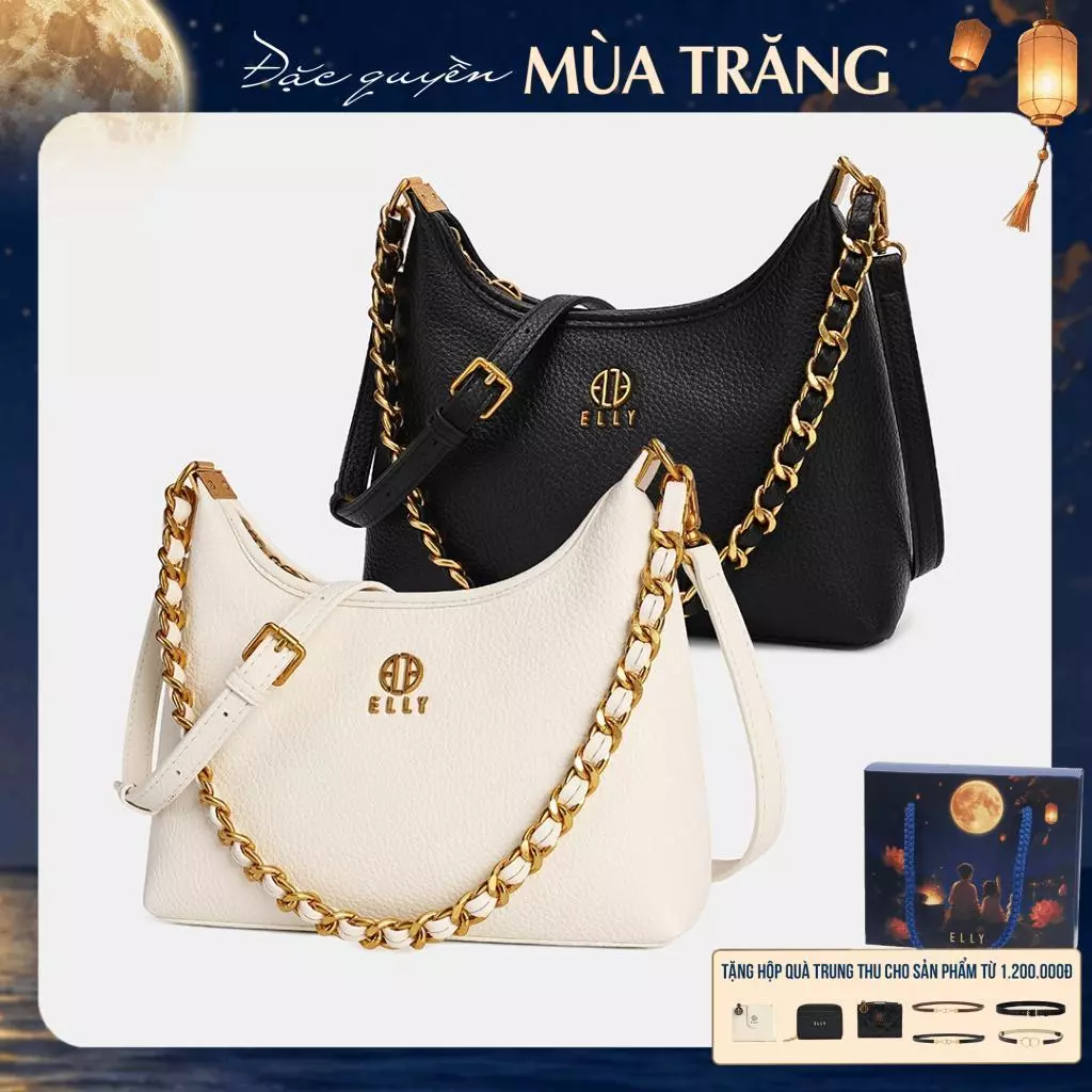 [TẶNG QUÀ TRUNG THU 599K] Túi xách nữ ELLY EL408 da tổng hợp cao cấp túi xách tay đeo vai đeo chéo