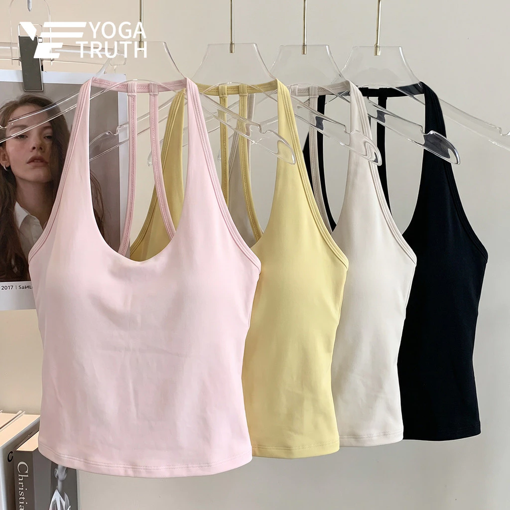 [YOGATRUTH] (Đệm cố định) Áo ngực dây đeo vai có thể điều chỉnh Dây đeo vai Áo thể thao tập thể dục Pilates