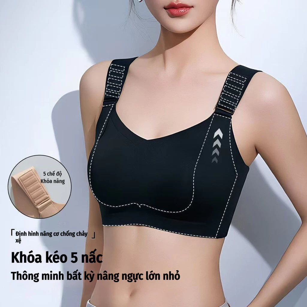 Đồ lót áo ngực mở cúc phía trước chuyên dụng cho cho con bú vô hình không đường nối giúp ngực lớn trông nhỏ hơn