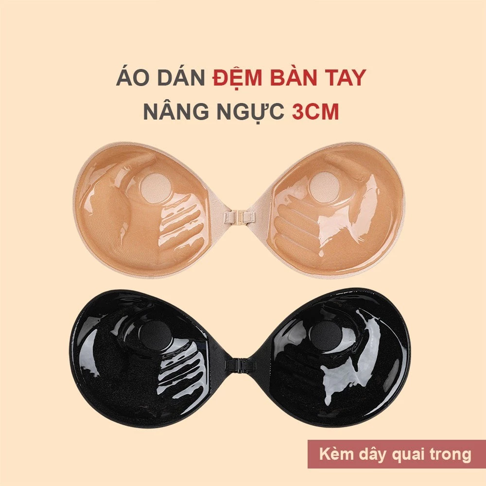 Áo Dán Nâng Ngực Silicon Cài Trước Không Gọng Đệm Dày 5cm - 3cm