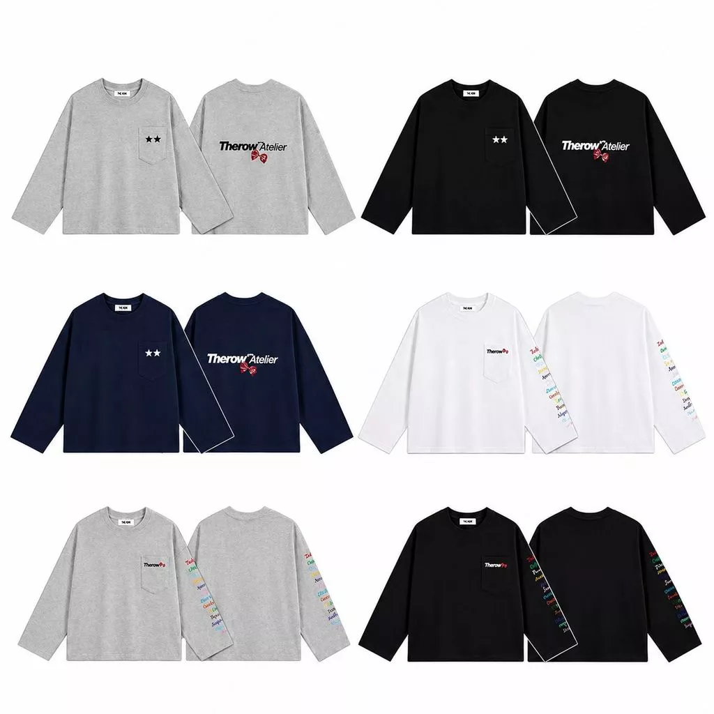 Áo Thun Tay Dài Phối Túi Boxy Form Rộng Unisex Nam Nữ, Áo Phông Long Sleeve Oversize Cổ Tròn Basic Phong Cách Hàn Quốc