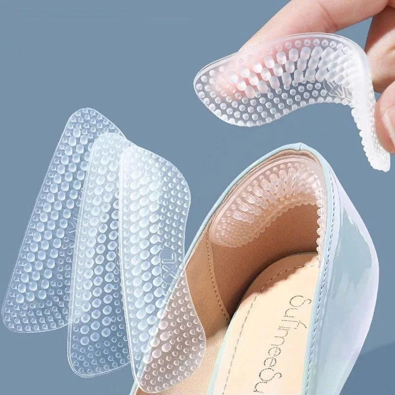 4D Giày Silicon Gót Dán Nữ Trong Suốt Vô Hình Chống Rơi Gót Chân