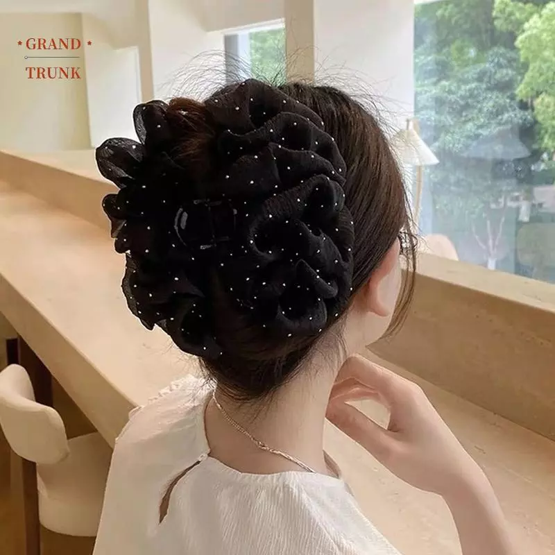 [INVN] Mùa Hè Lưới Ngọt Ngào Tuyn Ngôi Sao Bong Bóng Móng Vuốt Tóc Cho Nữ Chắc Chắn Đuôi Ngựa Kẹp Mũ Đội Đầu Phụ Kiện Mới
