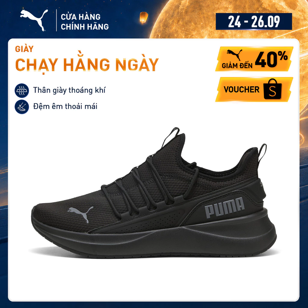 Giày Chạy Bộ PUMA Unisex Softride Carson 2 Pulse Black-Slate Sky Màu Đen